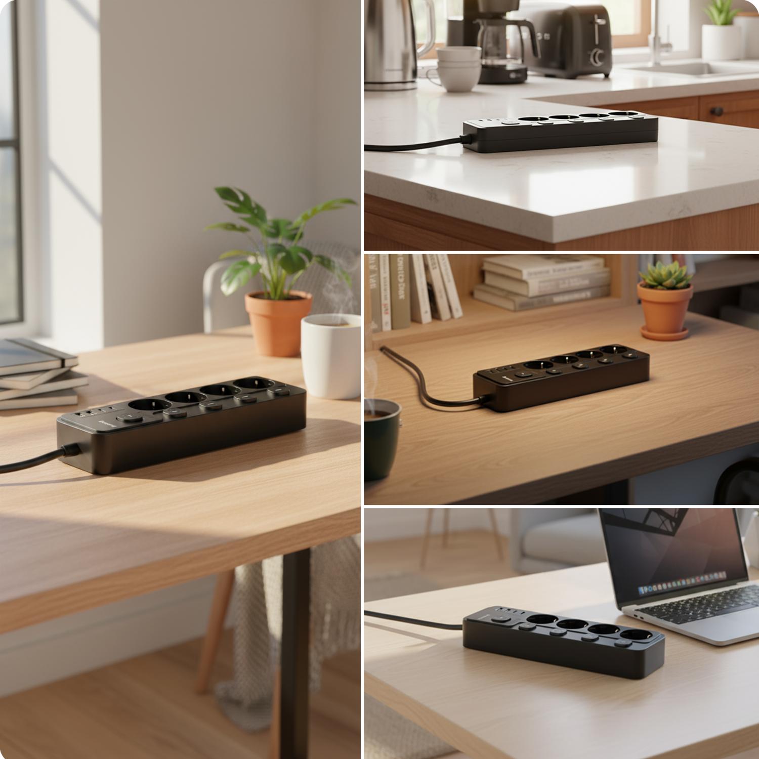 Huslog Power strip with 5 switches