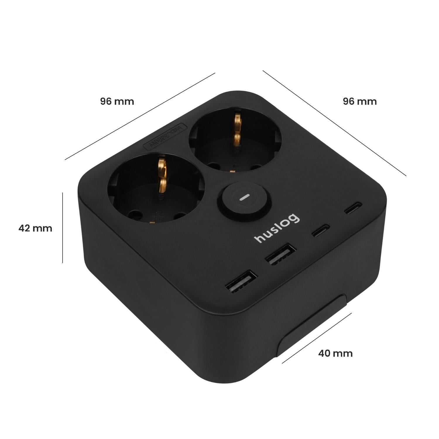 Huslog Power strip with phone holder HUS1055