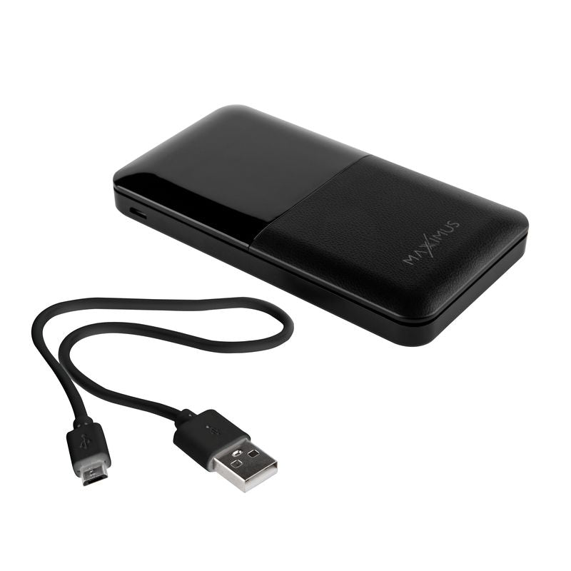 POWERBANK MX ROTH 10 000 mAh, 2XUSB, 10W Li-Po, BLACK, + microUSB CABLE