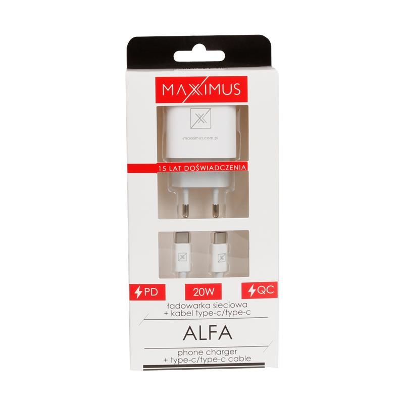 Chargeur mural Maxximus MX Alfa 20W — USB-A/C