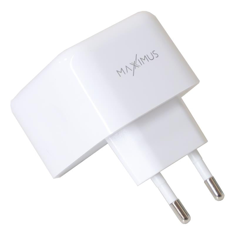 Chargeur Maxximus MX Thunder PD 35W — 2 USB-C Blanc