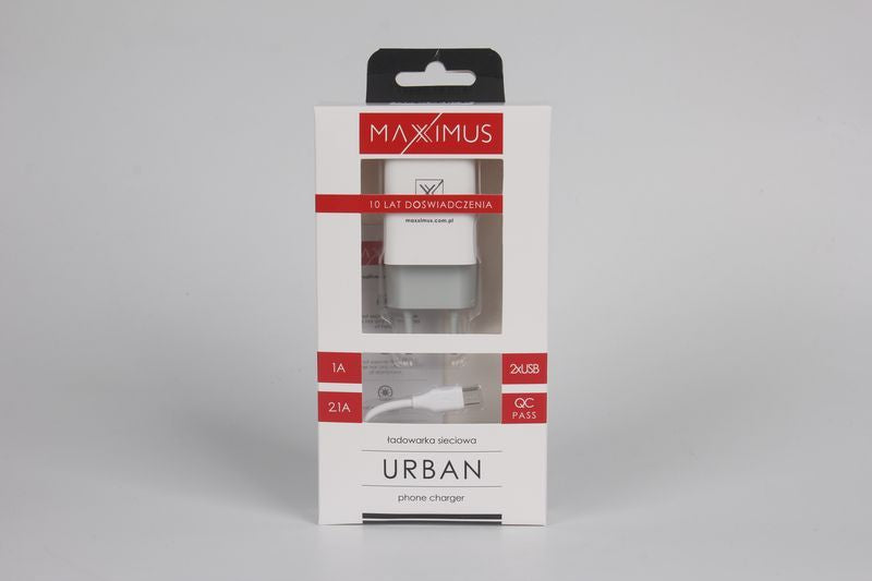 Wall charger  Maxximus Urban 2.1A   Micro USB, 2xUSB