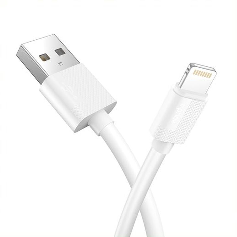 WALL CHARGER T-PHOX MINI-EU LIGHTNING WHITE 1.2M 2.4A