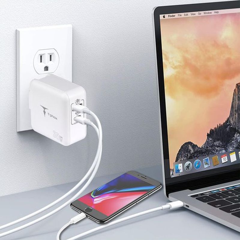 WALL CHARGER T-PHOX MEGA T-PP09 GAN PD 65W USB/USB-C WHITE