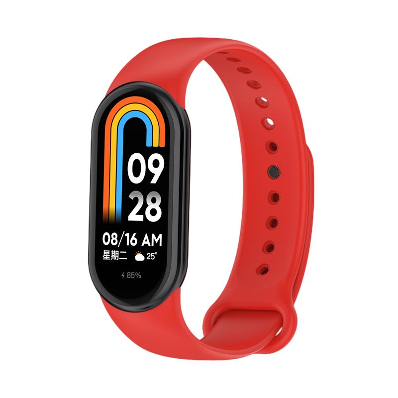 SILICONE STRAP MI BAND 8/M8 (6). RED