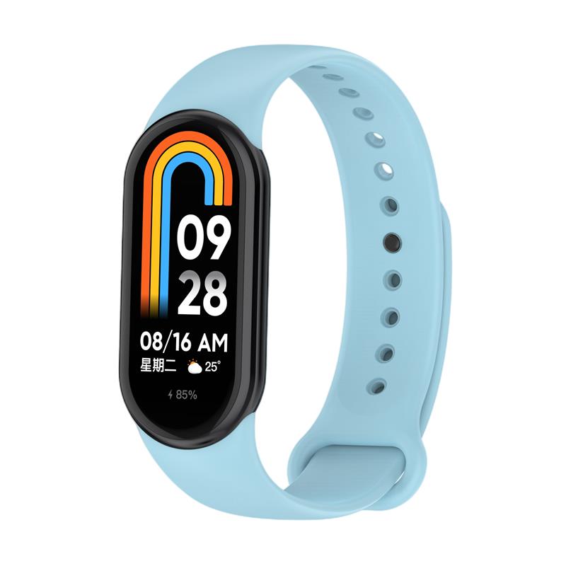 SILICONE STRAP MI BAND 8/M8 (9). LIGHT BLUE
