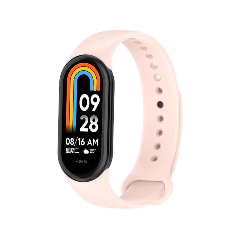 SILICONE STRAP MI BAND 8/M8 (1). LIGHT PINK