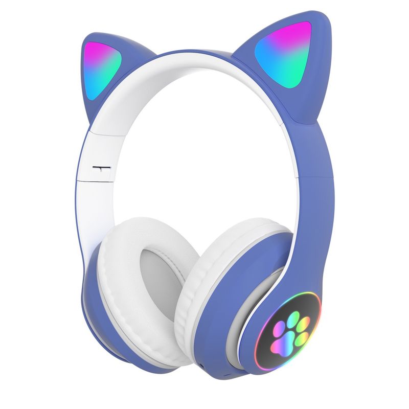 BLUETOOTH/LED HEADPHONES CAT EARS FOR CHILDREN BLUE