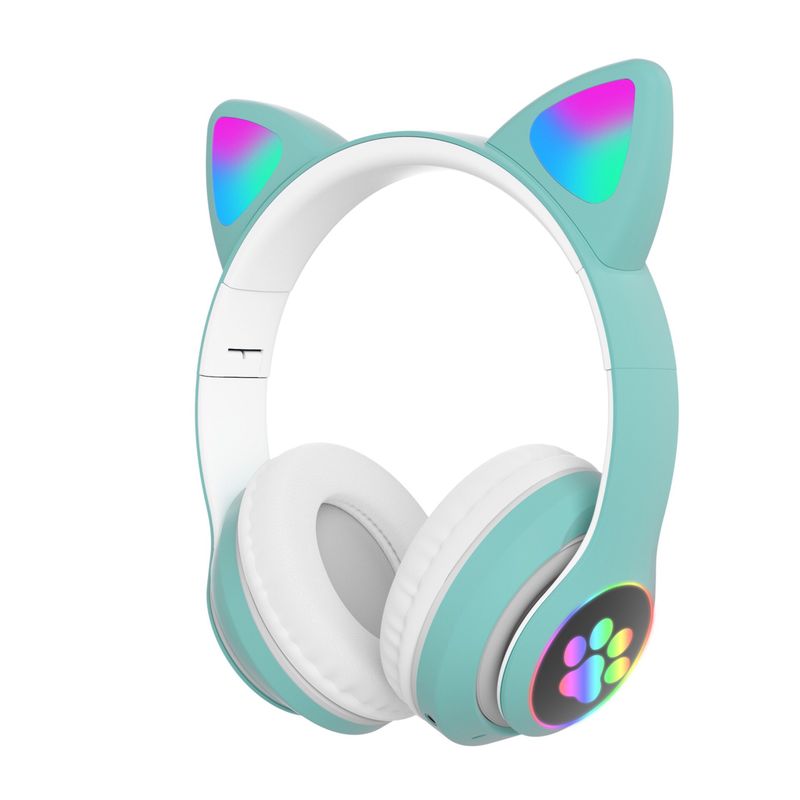 BLUETOOTH/LED HEADPHONES CAT EARS FOR CHILDREN MINT