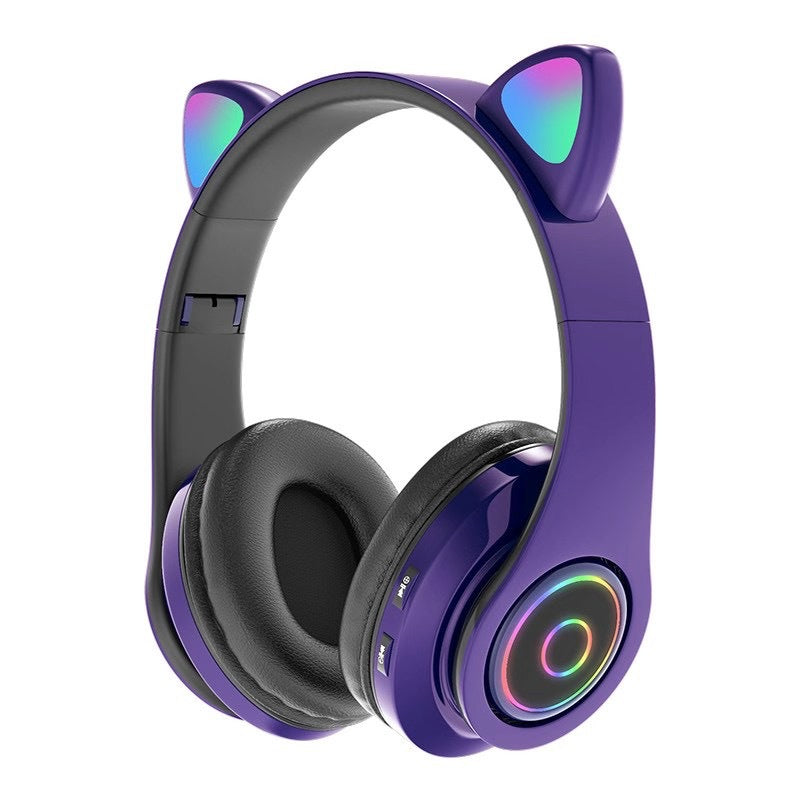 HEADPHONES BLUETOOTH B39 CAT EARS PURPLE
