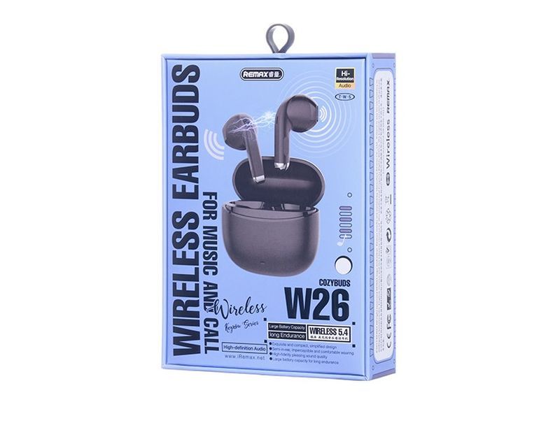 REMAX EARPHONES BLUETOOTH TWS W26 BLACK