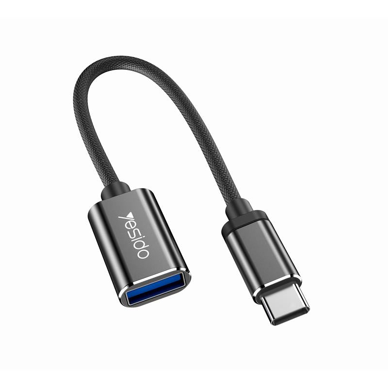 YESIDO ADAPTER OTG GS01 TYPE-C MALE - USB FEMALE 10CM BLACK