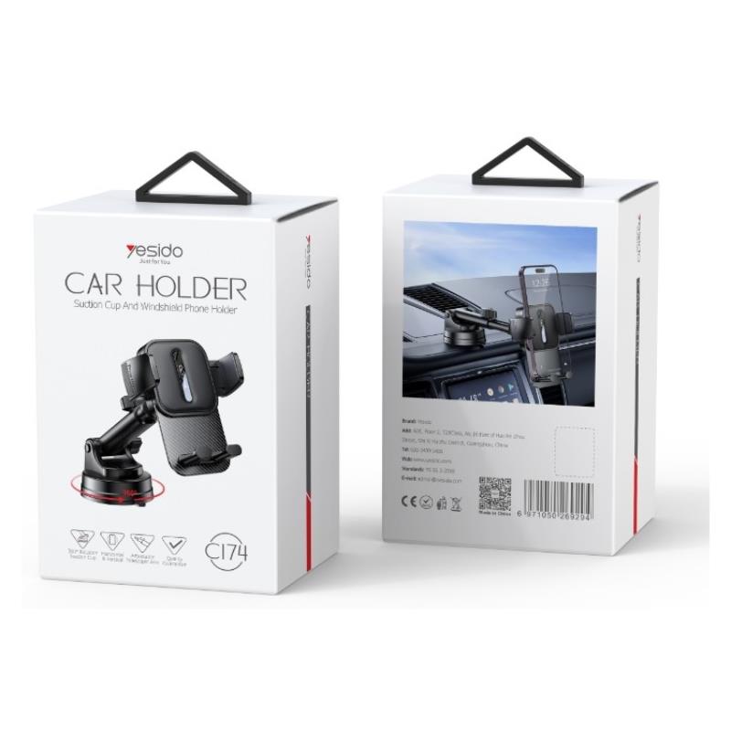 YESIDO CAR HOLDER C174 BLACK
