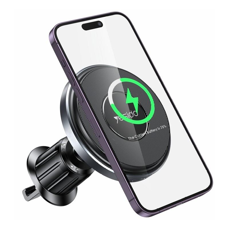 YESIDO MAGNETIC CAR HOLDER C190 FOR VENT , MAGSAFE 15W, BLACK