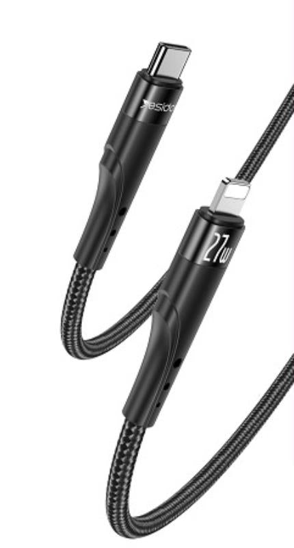 YESIDO CABLE CA115PD 27W TYPE-C/LIGHTNING 3M 1,67A BLACK