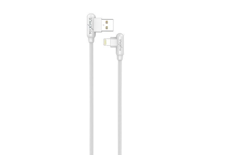 CABLE MX CORNER FAST CHARGE LIGHTNING 2.4A/1M, WHITE ANGULAR