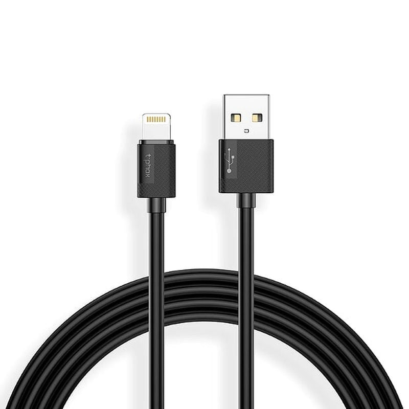 T-PHOX CABLE NETS LIGHTNING BLACK 3A ; PVC ; 2M