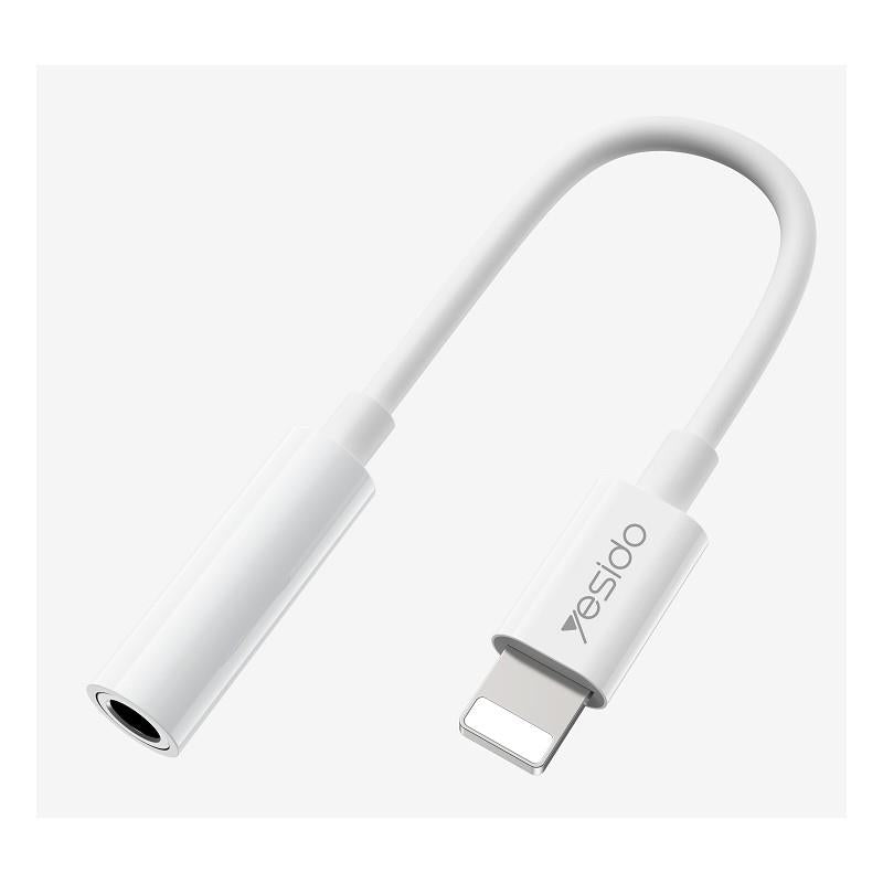 YESIDO AUDIO CABLE YAU31 LIGHTNING/3,5mm AUX FEMALE 12CM WHITE