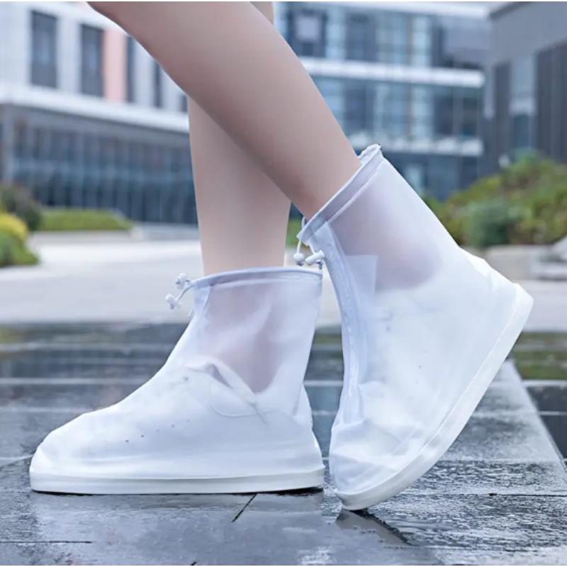 RAINPROOF SHOE COVERS L (39-40) WITH A ZIPPER WHITE