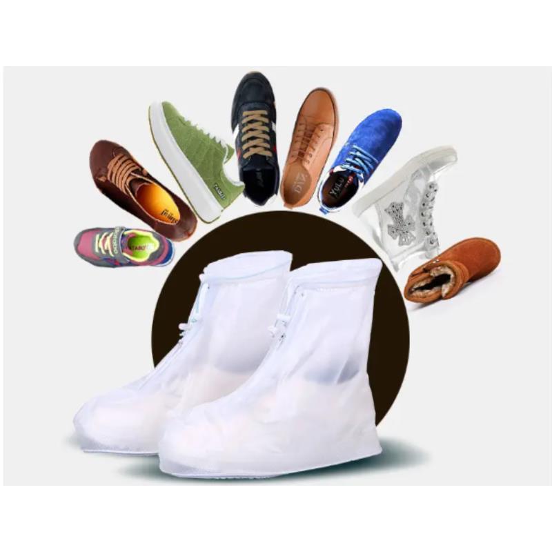 RAINPROOF SHOE COVERS L (39-40) WITH A ZIPPER WHITE
