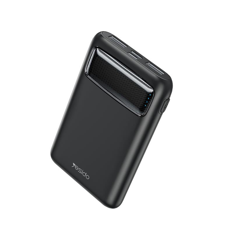 yesido Powerbank YP33 5 000 mAh LED,  2xUSB-A + USB-C BLACK