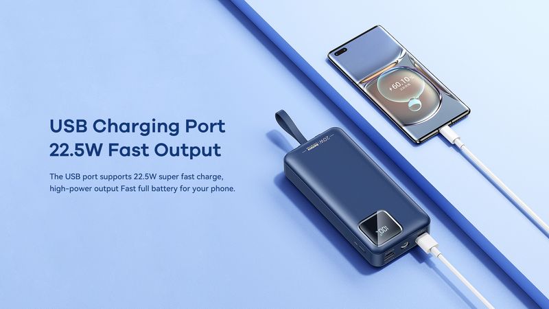 POWERBANK REMAX SUJI SERIES 30000mAh RPP-550 PD 20W + QC 22,5W BLUE