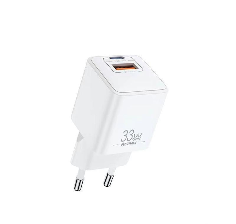 REMAX WALL CHARGER BATT SERIES PD QC 33W RP-U26 1xUSB + 1xUSB-C WHITE