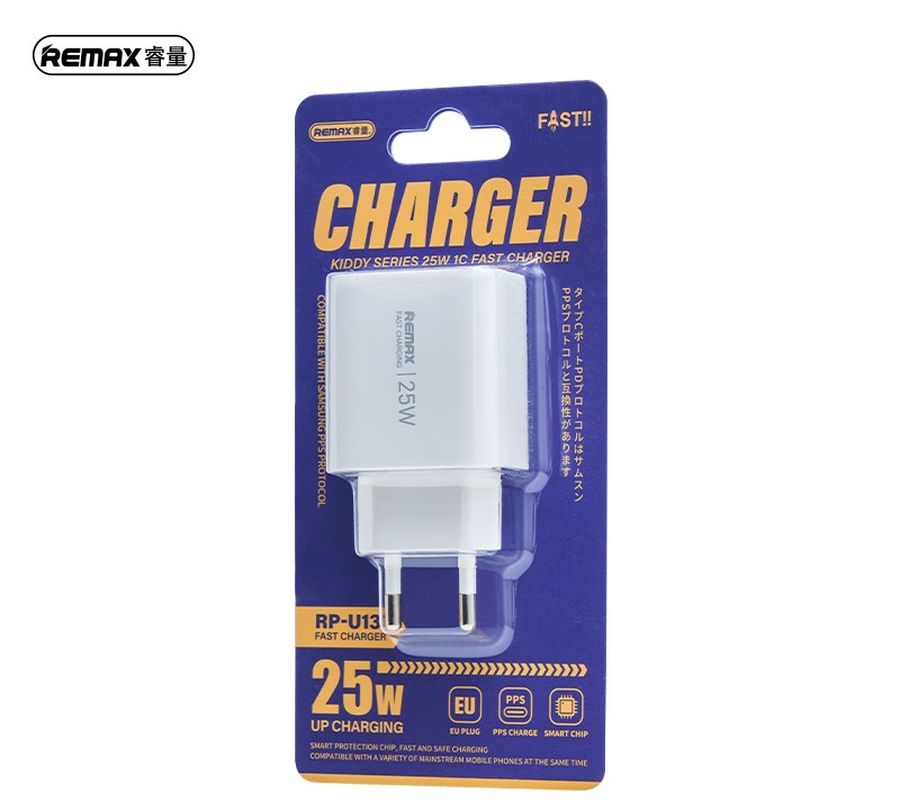 REMAX WALL CHARGER KIDDY SERIES 25W USB-C RP-U137 WHITE