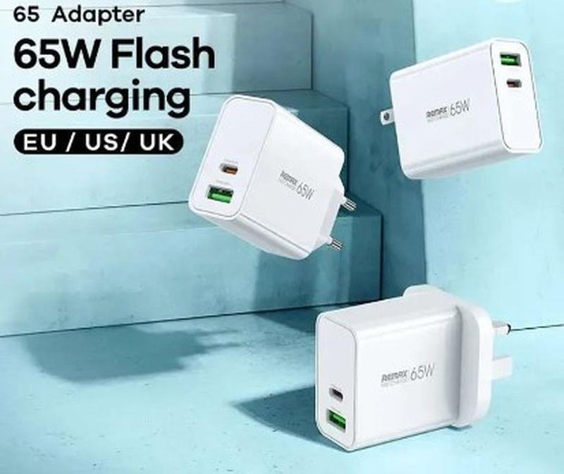WALL CHARGER KIDDY SERIES 65w RP-U125 USB/USB-C WHITE