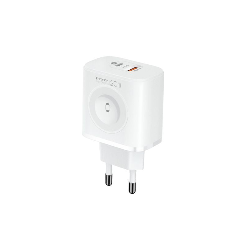 WALL CHARGER T-PHOX T-PP20 GAN iWATCH 3IN1 WHITE