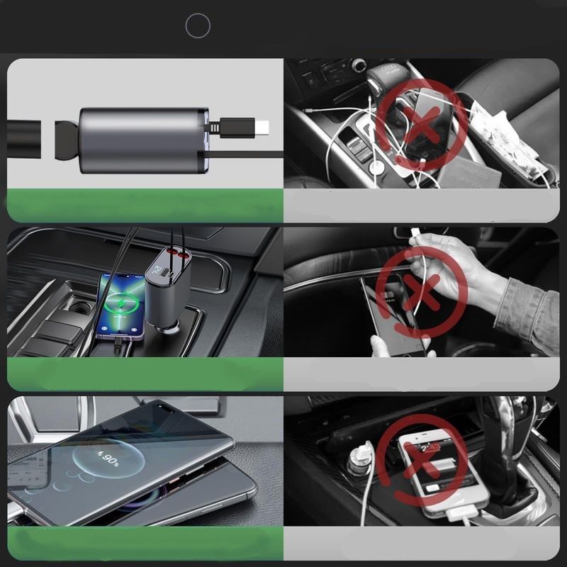 CAR CHARGER T-PHOX FLEXIT 4IN1 86W GREY