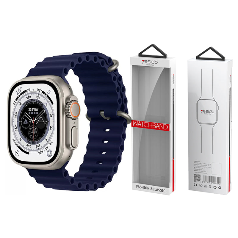 YESIDO WB21 SILICONE STRAP for APPLE WATCH 42/44/45 NAVY