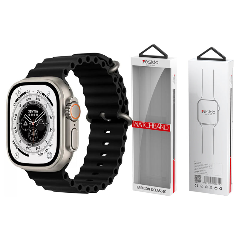 YESIDO WB21 SILICONE STRAP for APPLE WATCH 38/40/41 BLACK