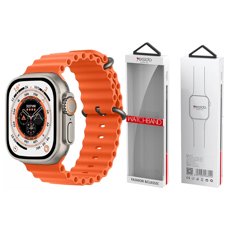 YESIDO WB21 SILICONE STRAP for APPLE WATCH 42/44/45 ORANGE