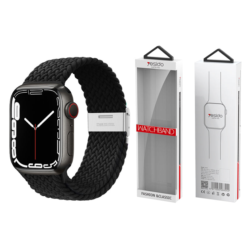 YESIDO WB23 BRAIDED STRAP for APPLE WATCH 38/40/41 BLACK