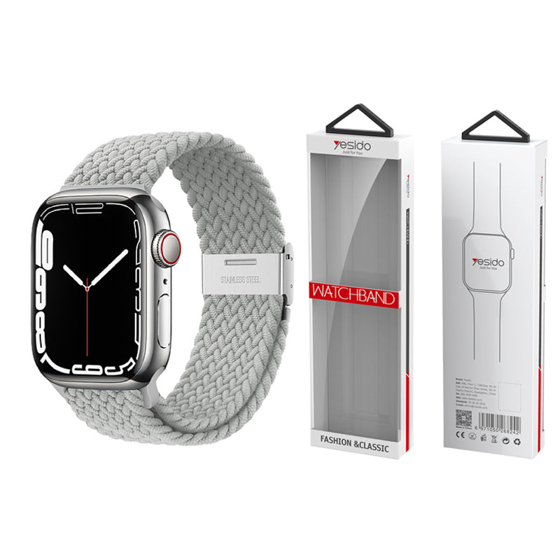 YESIDO WB23 BRAIDED STRAP for APPLE WATCH 38/40/41 SILVER