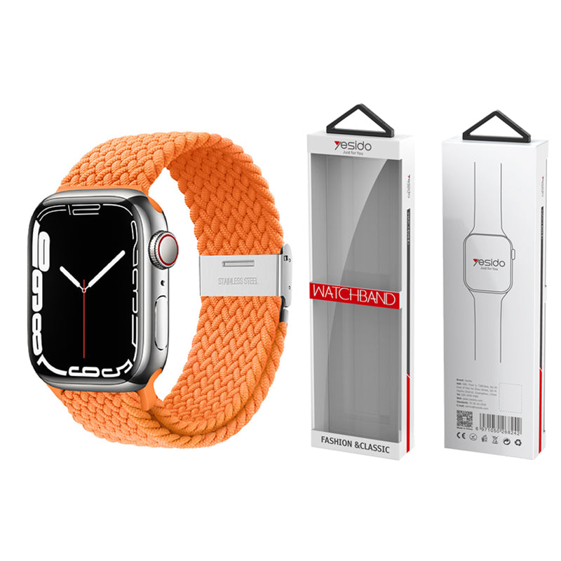 YESIDO WB23 BRAIDED STRAP for APPLE WATCH 42/44/45 ORANGE