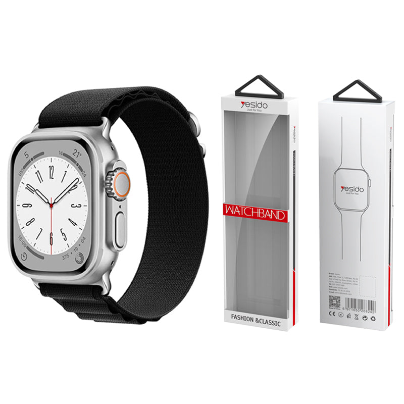 YESIDO WB24 SPORT STRAP LOOP for APPLE WATCH 38/40/41 BLACK