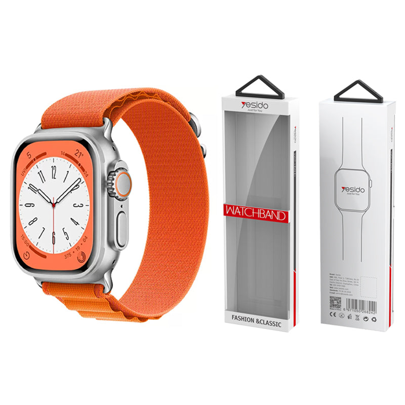 YESIDO WB24 SPORT STRAP LOOP for APPLE WATCH 42/44/45 ORANGE