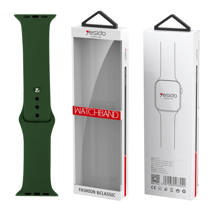 YESIDO WB44 SILICONE STRAP FOR iWATCH L 38/40/41 (97+132) #43 ALFALFA