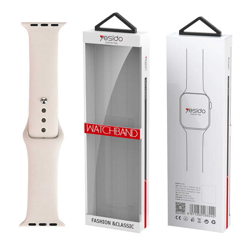 YESIDO WB44 SILICONE STRAP FOR iWATCH S 38/40/41 (97+110) #45 STARLIGHT
