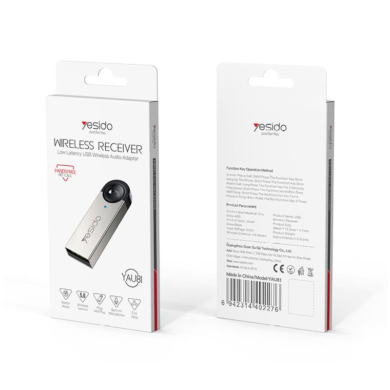 YESIDO YAU81 BT TRANSMITTER USB SILVER