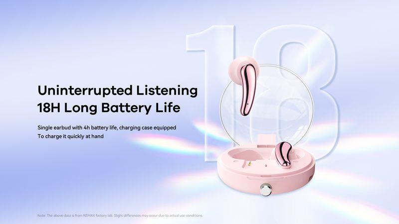 REMAX BLUETOOTH HEADPHONE TWS C1 BT 5.3 ENC PINK