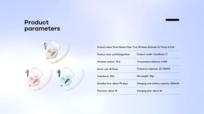 REMAX BLUETOOTH HEADPHONE TWS C1 BT 5.3 ENC BLUE