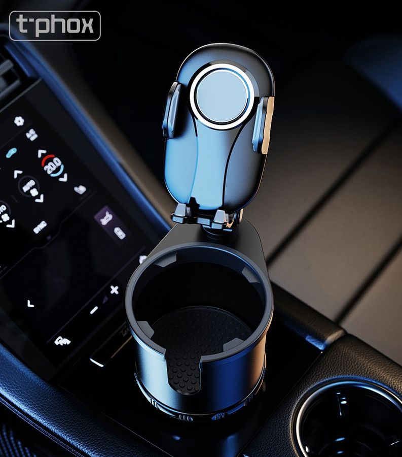 T-PHOX CAR HOLDER TH-07 WITH CUP HOLDER BLACK