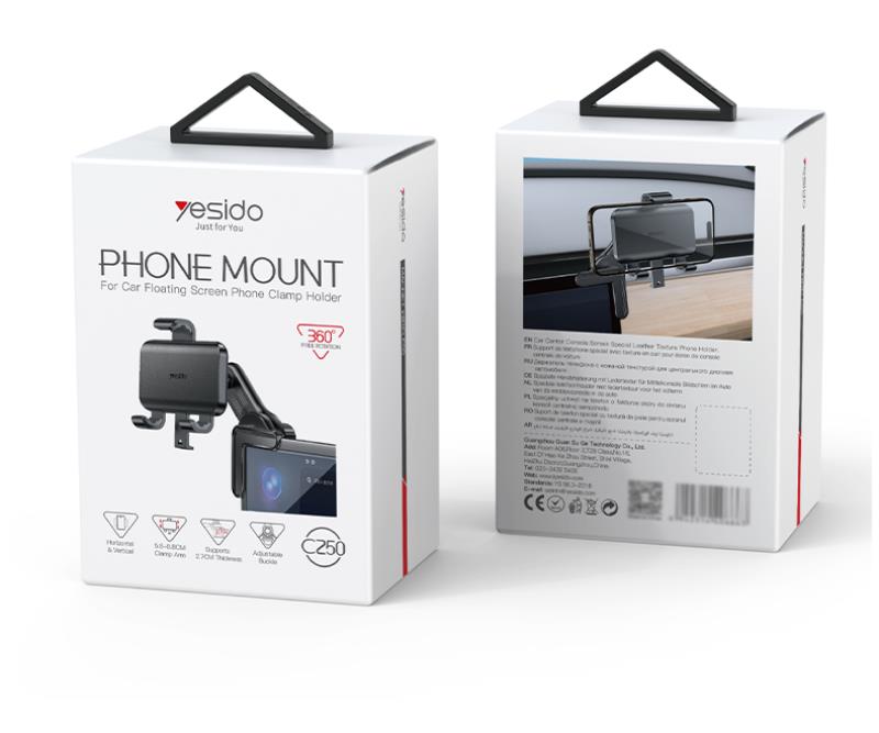 YESIDO CAR HOLDER C250 ON THE CORNER OF THE SCREEN BLACK