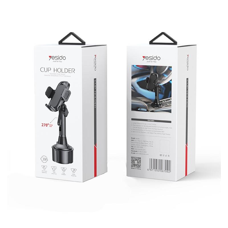 YESIDO CAR CUP HOLDER C195 BLACK