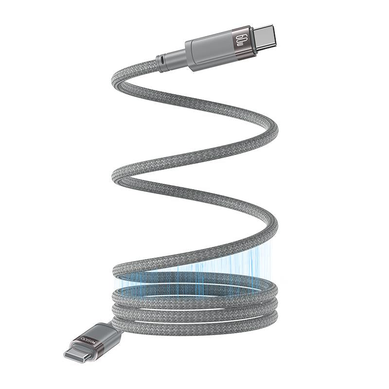 YESIDO MAGNETIC CABLE  CA172C 60W TYPE-C/TYPE-C 1M 3A GREY