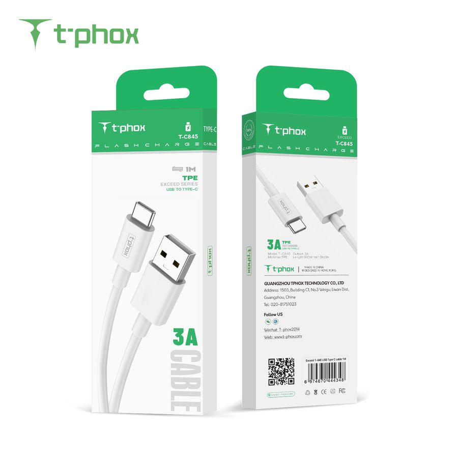 T-PHOX CABLE EXCEED USB-C WHITE 1M