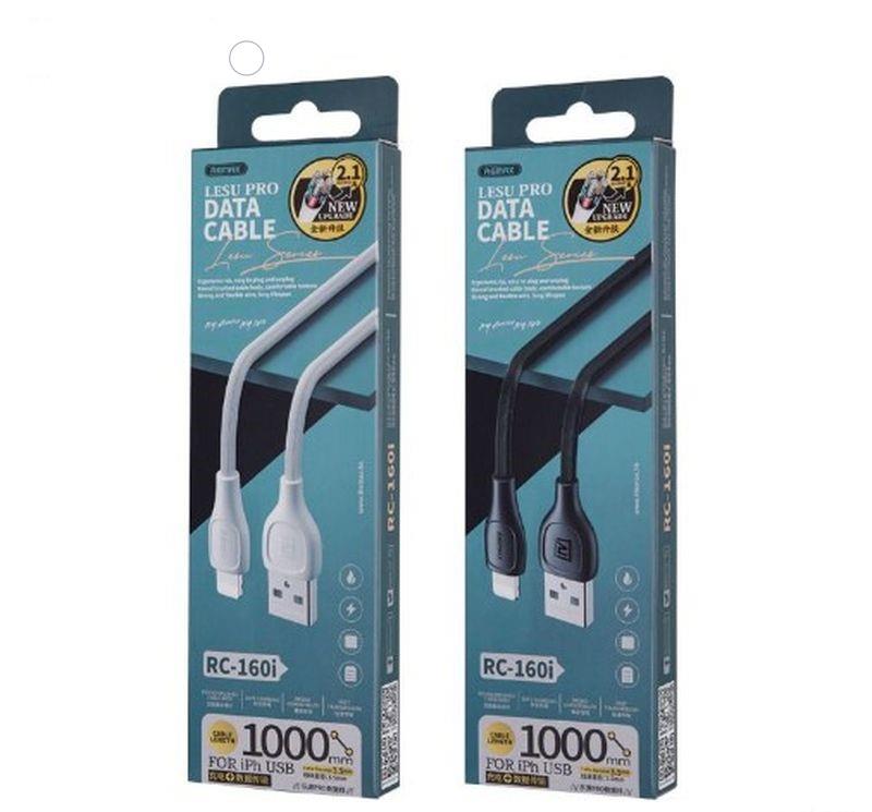 CABLE IPHONE 5/6 1M REMAX LESU PRO BLACK RC-160i 2.1A